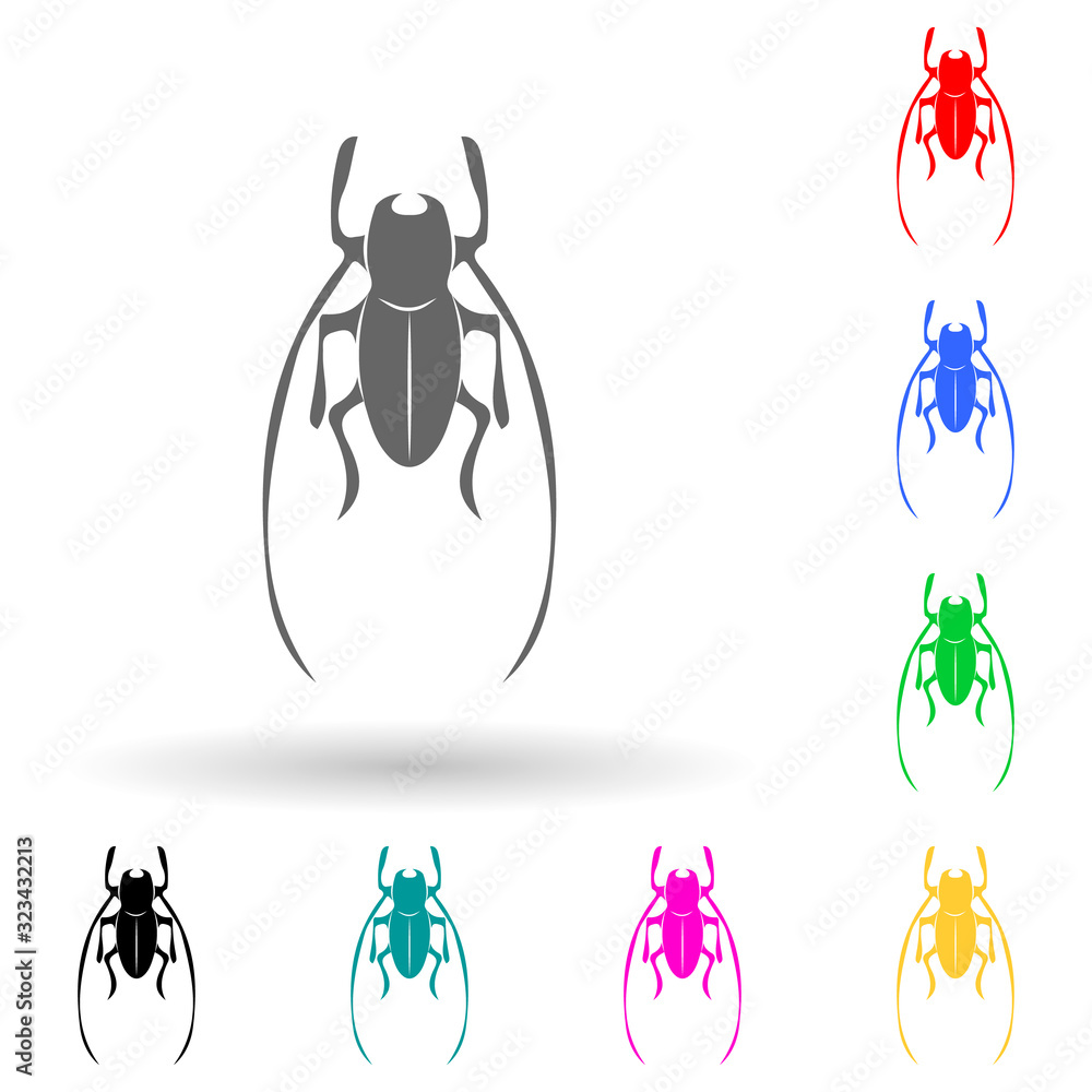 Poster cricket multi color style icon. simple glyph, flat vector of insect icons for ui and ux, website or 
