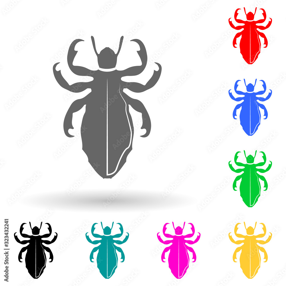 Poster lice multi color style icon. simple glyph, flat vector of insect icons for ui and ux, website or mob
