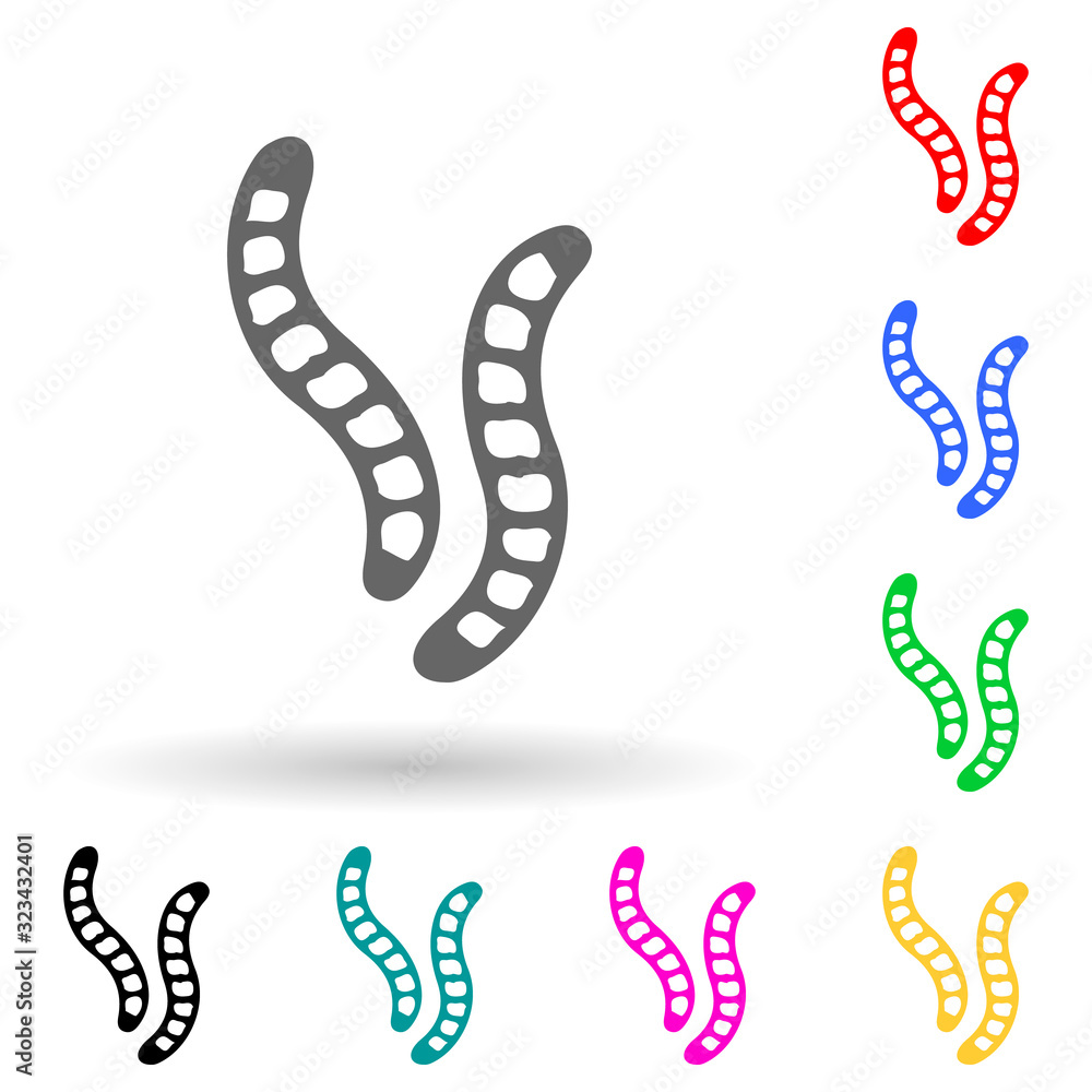 Poster caterpillars multi color style icon. simple glyph, flat vector of insect icons for ui and ux, websit