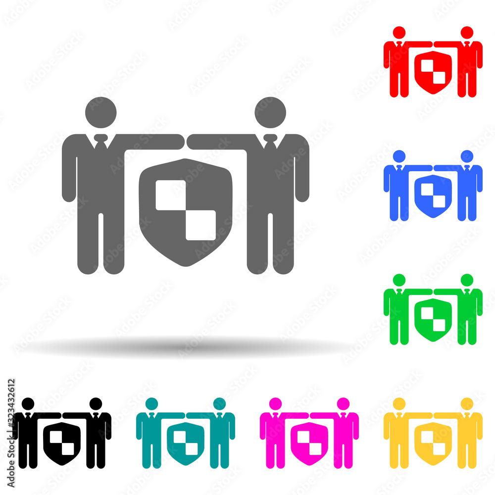 Poster safety and security multi color style icon. simple glyph, flat vector of insurance icons for ui and 