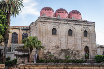 Exterior view of San Cataldo Church located at Bellini Square in Palermo city, Sicily Island in...