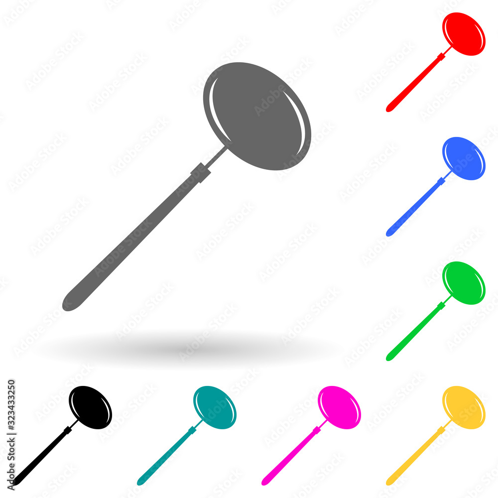 Poster ladle multi color style icon. simple glyph, flat vector of kitchen tools icons for ui and ux, websit