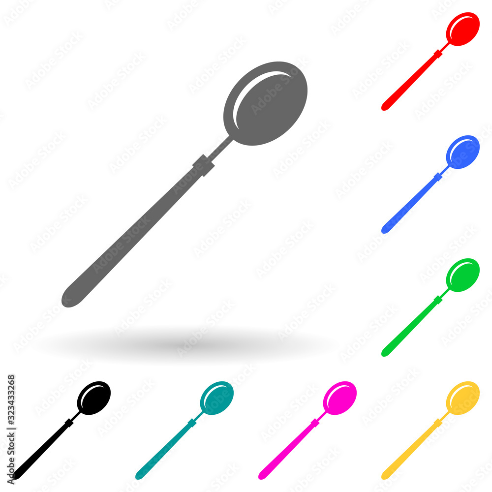 Poster large spoon multi color style icon. simple glyph, flat vector of kitchen tools icons for ui and ux, 