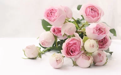 Deurstickers Pink rose flowers bouquet © Ortis