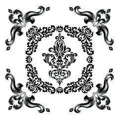 Oriental vector damask patterns for greeting cards and wedding invitations.
