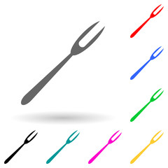 Fototapeta na wymiar fork for lemon multi color style icon. Simple glyph, flat vector of kitchen tools icons for ui and ux, website or mobile application