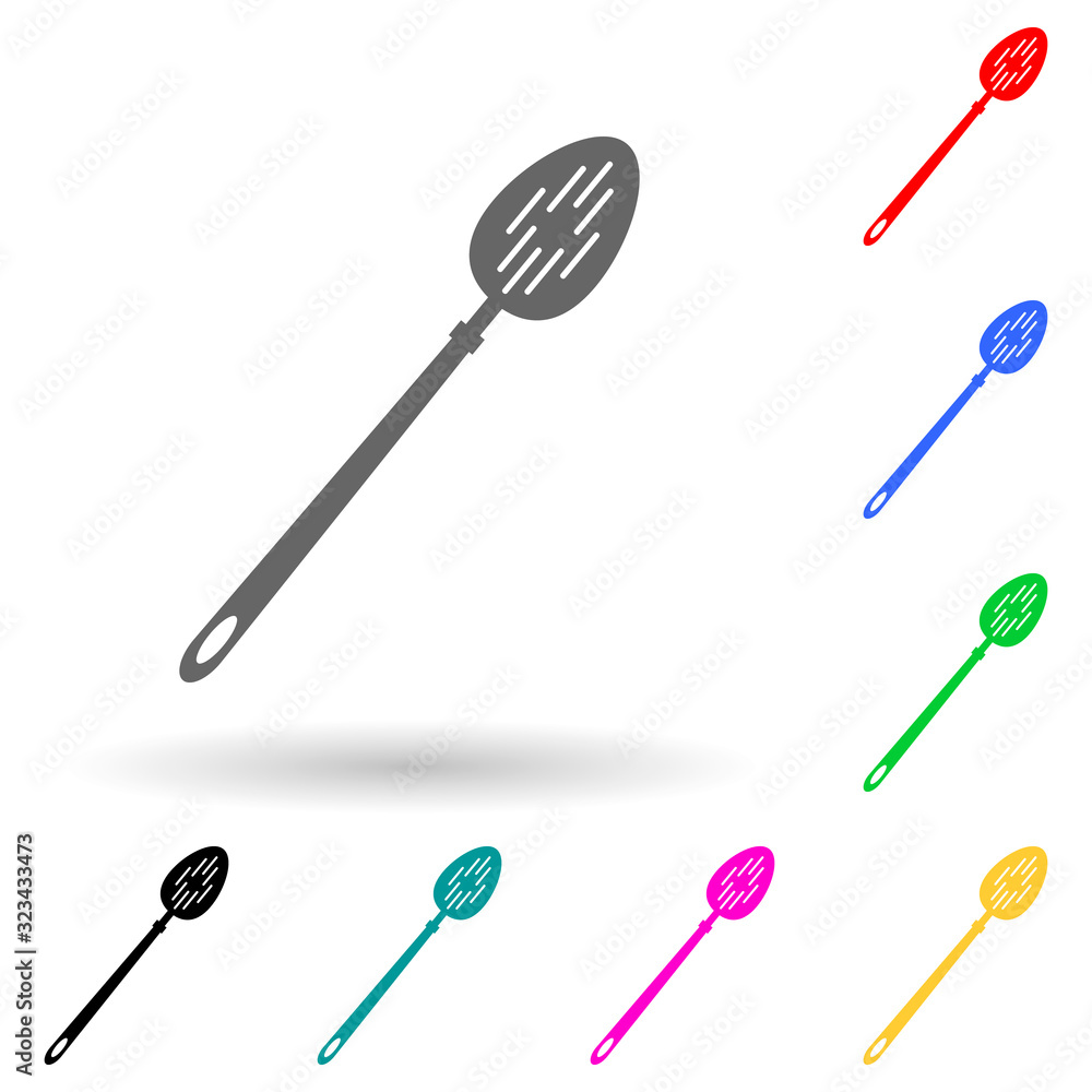 Poster large spoon multi color style icon. simple glyph, flat vector of kitchen tools icons for ui and ux, 