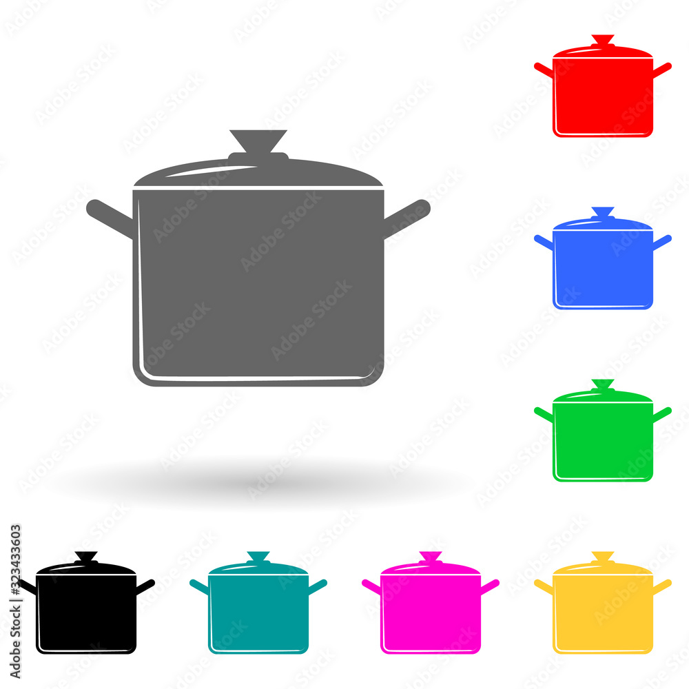 Poster pan multi color style icon. simple glyph, flat vector of kitchen tools icons for ui and ux, website 