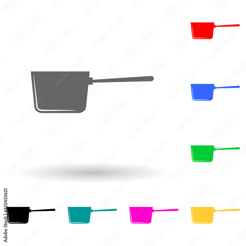 Poster pan multi color style icon. simple glyph, flat vector of kitchen tools icons for ui and ux, website 
