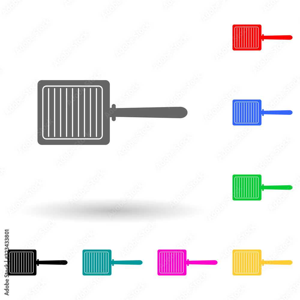 Poster fluted pan multi color style icon. simple glyph, flat vector of kitchen tools icons for ui and ux, w