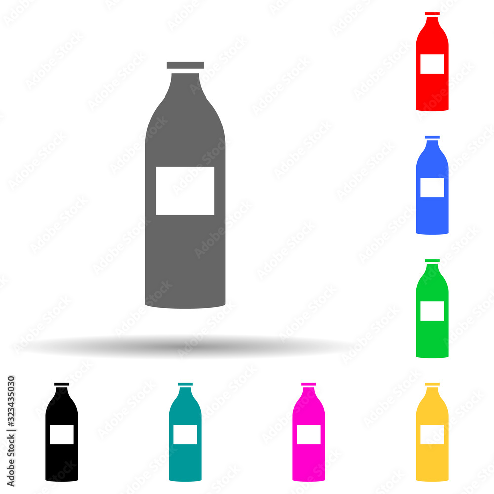 Aufkleber milk in a bottle multi color style icon. simple glyph, flat vector of market icons for ui and ux, we