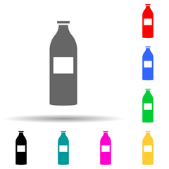 milk in a bottle multi color style icon. Simple glyph, flat vector of market icons for ui and ux, website or mobile application
