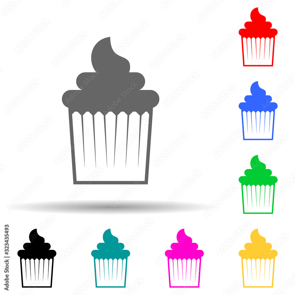 Aufkleber cake multi color style icon. simple glyph, flat vector of market icons for ui and ux, website or mob