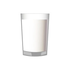 Tasty milk in a glass cup on a light blue background