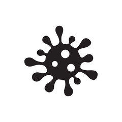 Virus simple black isolated vector icon. Corona virus or bacteria glyph symbol.