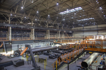 Zagorsk Pipe Plant. Industrial production workshop for the oil and gas industry. Moscow region, Russia