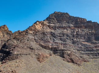 Mountains near Valle Gran Rey at the Western part of La Gomera Island, Canary Islands, Spain.