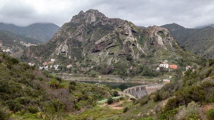 Naklejka premium Dam near Vallehermoso on La Gomera Island, Canary Islands, Spain.