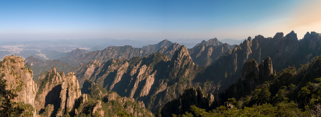 Panoramic view of mount Huangshan in Anhui province,China