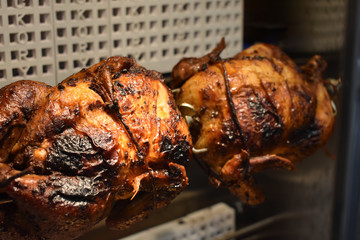 Fresh Cooked Rotisserie Chicken In the Rotisserie