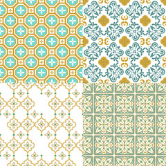 Moroccan ornamental seamless pattern. Traditional Arabic oriental mix background decorative design.