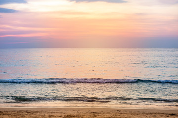 Sunset at the beach, nature concept background, summer break
