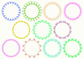 set of circles element design isolated on white