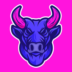 head of bulls vector illustration