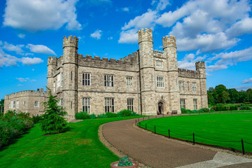 The majestic Leeds castle situated in the Kent region of England.
