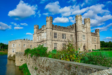 The majestic Leeds castle situated in the Kent region of England.