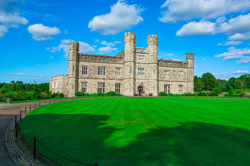 The majestic Leeds castle situated in the Kent region of England.