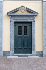 traditional wooden house doorway , Europe