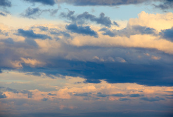 Big white clouds on a high blue sky