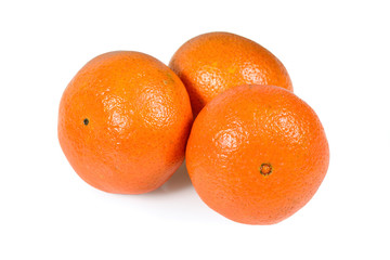 Tangerine or mandarin citrus fruit isolated with clipping path