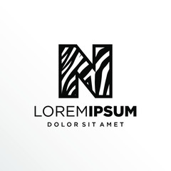 Initial Letter N Zebra Logo Design
