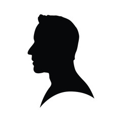 Man head silhouette vector on white