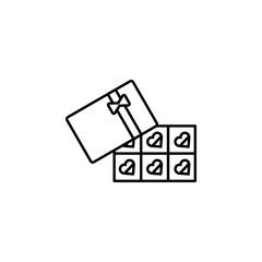 decoration, easter, box line icon on white background