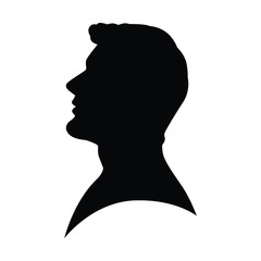 Man head silhouette vector on white
