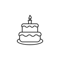 wedding cake, easter line icon on white background