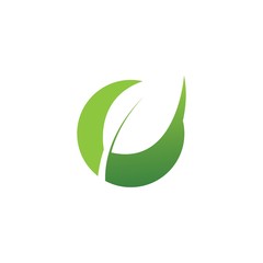 leaf ecology nature element vector icon