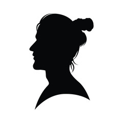 Man head silhouette vector on white