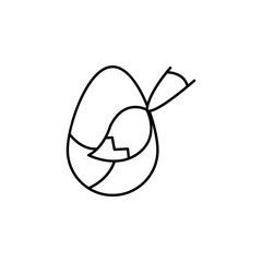 egg, easter, paint line icon on white background
