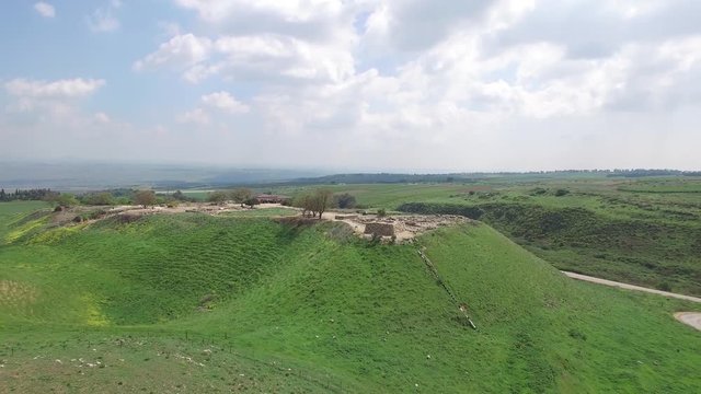 Flying away from Tel Hazor National Park. Israel. DJI-0002-13