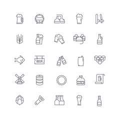  Line icons set. Beer pack. Vector illustration