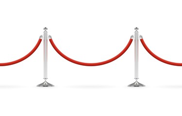 Seamless barriers line with red rope on silver stanchions