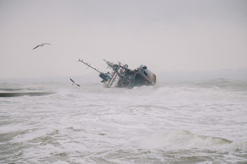 The wreck of the tanker Delfi near Odessa, Ukraine