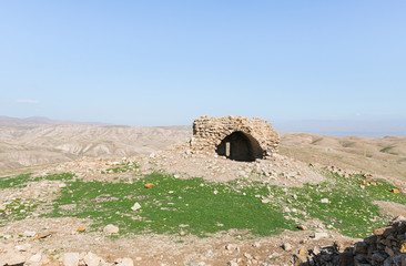 The  uninhabited abandoned ruins of the Templar Fortress Malduam in Samaria in Israel