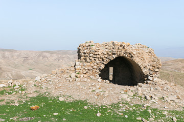 The  uninhabited abandoned ruins of the Templar Fortress Malduam in Samaria in Israel