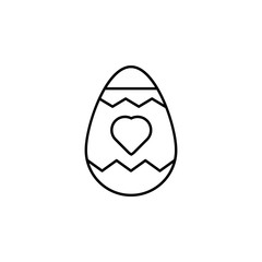 easter egg, decoration line icon on white background