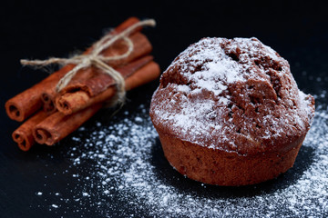 chocolate muffin and spices